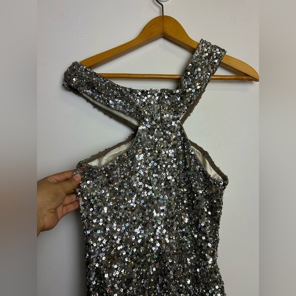 VTG Y2K Scala 100% Silk Mini Dress Women 4 Beaded full sequins Hoco Homecoming - Picture 5 of 16